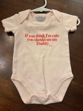 Impressions Pink Baby One-Piece with Red Text